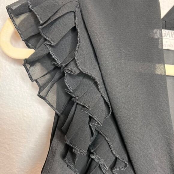 Asgard Black Sheer Ruffle Sexy Top Sz Small - Picture 10 of 16